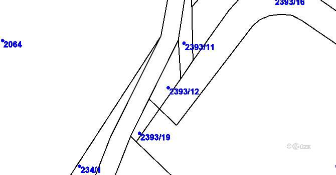 Parcela st. 2393/12 v KÚ Palkovice, Katastrální mapa