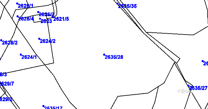 Parcela st. 2635/28 v KÚ Palkovice, Katastrální mapa