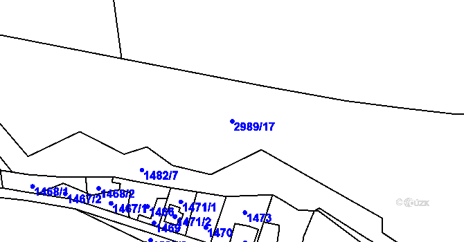 Parcela st. 2989/17 v KÚ Palkovice, Katastrální mapa