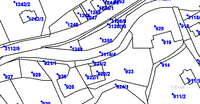 Parcela st. 3118/4 v KÚ Palkovice, Katastrální mapa