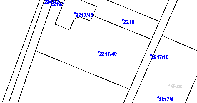 Parcela st. 2217/40 v KÚ Palkovice, Katastrální mapa