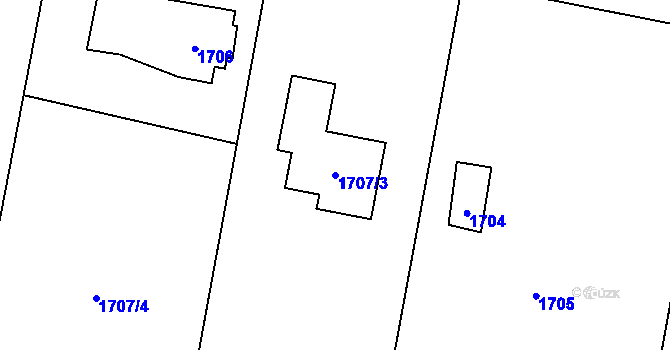 Parcela st. 1707/3 v KÚ Palkovice, Katastrální mapa