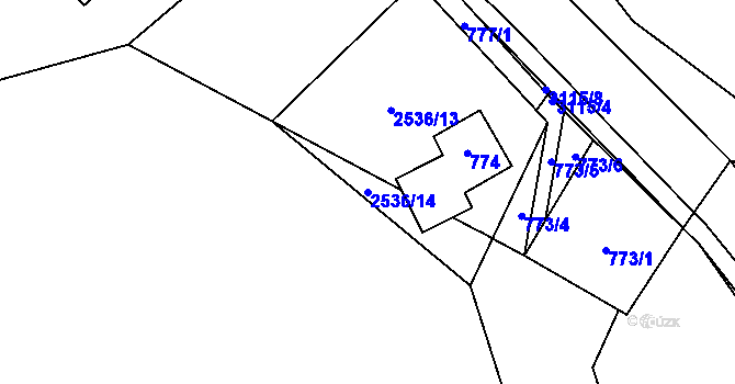 Parcela st. 2536/14 v KÚ Palkovice, Katastrální mapa