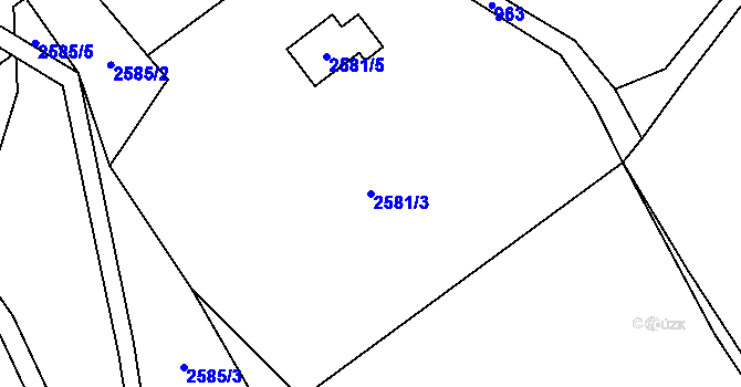 Parcela st. 2581/3 v KÚ Palkovice, Katastrální mapa