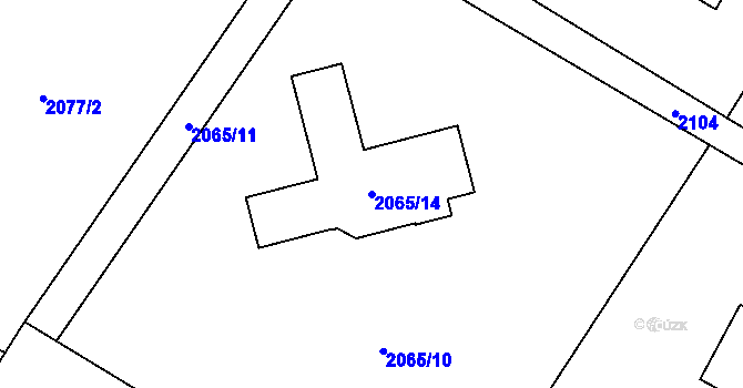 Parcela st. 2065/14 v KÚ Palkovice, Katastrální mapa
