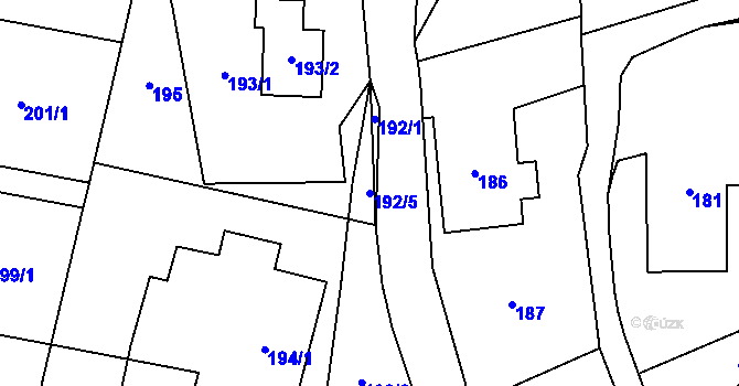 Parcela st. 192/5 v KÚ Palkovice, Katastrální mapa