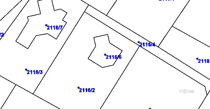 Parcela st. 2116/6 v KÚ Palkovice, Katastrální mapa