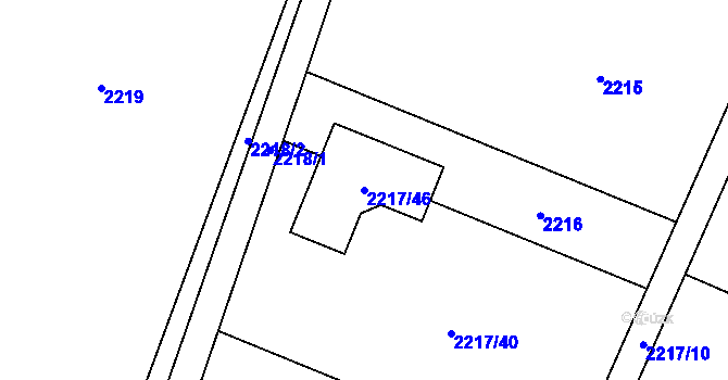 Parcela st. 2217/46 v KÚ Palkovice, Katastrální mapa