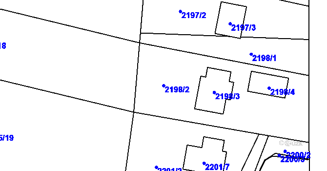 Parcela st. 2198/2 v KÚ Palkovice, Katastrální mapa