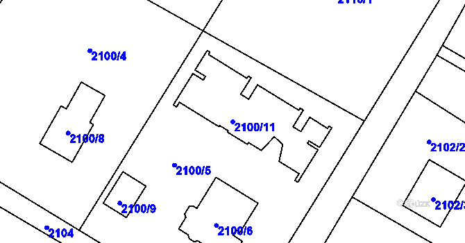 Parcela st. 2100/11 v KÚ Palkovice, Katastrální mapa