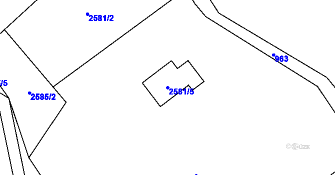 Parcela st. 2581/5 v KÚ Palkovice, Katastrální mapa