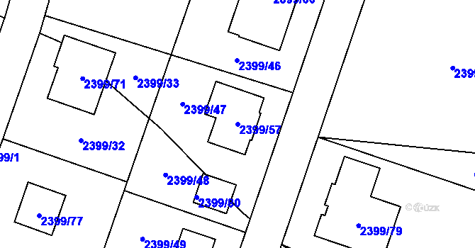 Parcela st. 2399/57 v KÚ Palkovice, Katastrální mapa