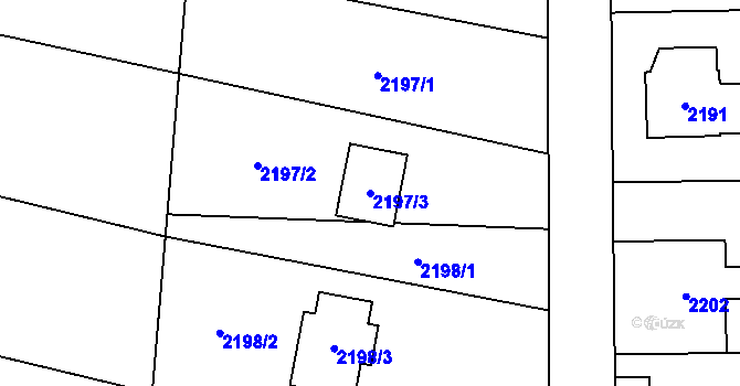 Parcela st. 2197/3 v KÚ Palkovice, Katastrální mapa