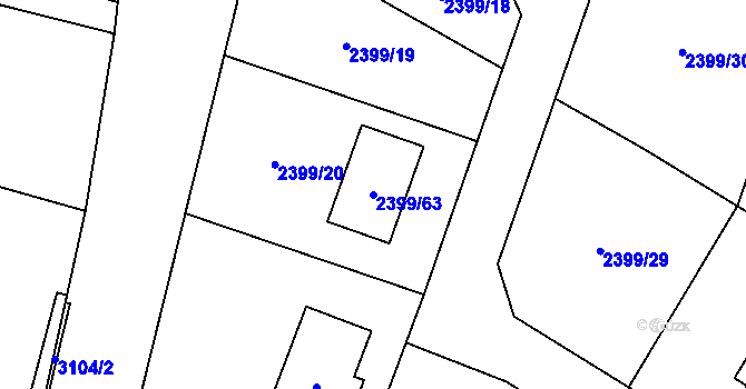 Parcela st. 2399/63 v KÚ Palkovice, Katastrální mapa