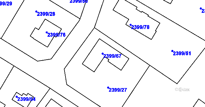 Parcela st. 2399/67 v KÚ Palkovice, Katastrální mapa