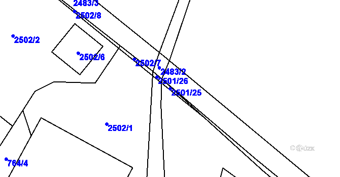 Parcela st. 2501/25 v KÚ Palkovice, Katastrální mapa