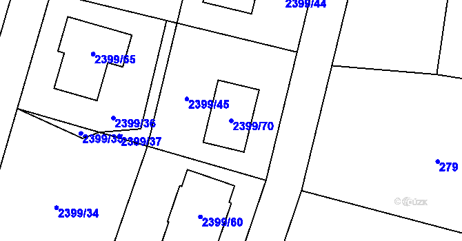 Parcela st. 2399/70 v KÚ Palkovice, Katastrální mapa