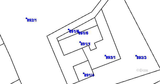 Parcela st. 891/1 v KÚ Palkovice, Katastrální mapa