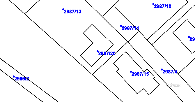 Parcela st. 2987/20 v KÚ Palkovice, Katastrální mapa