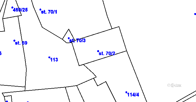 Parcela st. 70/2 v KÚ Palonín, Katastrální mapa