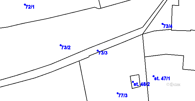 Parcela st. 73/3 v KÚ Palonín, Katastrální mapa