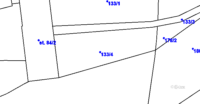 Parcela st. 133/4 v KÚ Palonín, Katastrální mapa