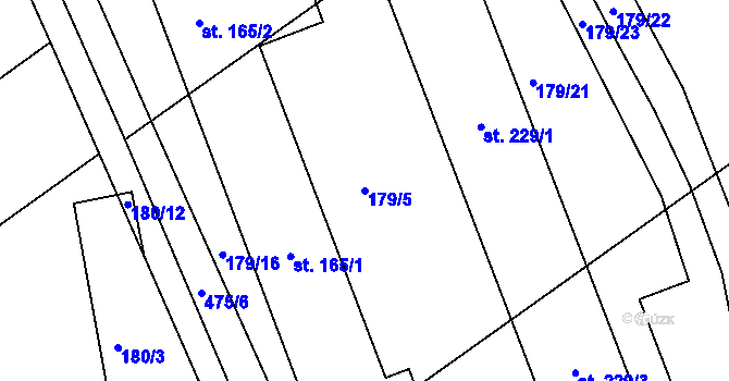 Parcela st. 179/5 v KÚ Palonín, Katastrální mapa