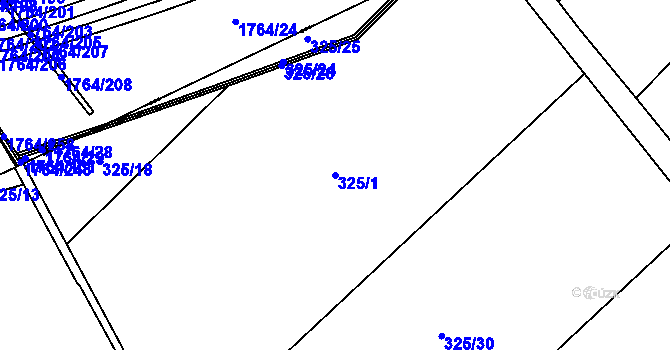 Parcela st. 325/1 v KÚ Palonín, Katastrální mapa