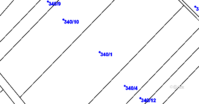 Parcela st. 340/1 v KÚ Palonín, Katastrální mapa