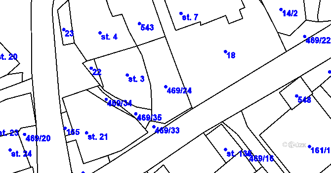 Parcela st. 469/24 v KÚ Palonín, Katastrální mapa