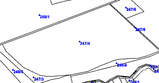 Parcela st. 247/4 v KÚ Palonín, Katastrální mapa