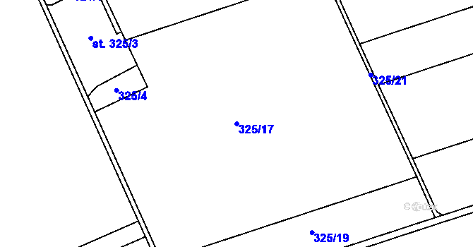 Parcela st. 325/17 v KÚ Palonín, Katastrální mapa