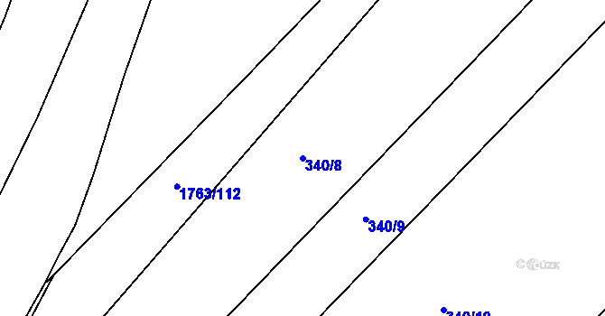 Parcela st. 340/8 v KÚ Palonín, Katastrální mapa