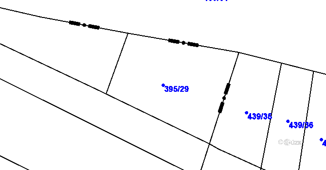 Parcela st. 395/29 v KÚ Palonín, Katastrální mapa