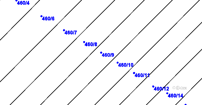 Parcela st. 460/9 v KÚ Palonín, Katastrální mapa