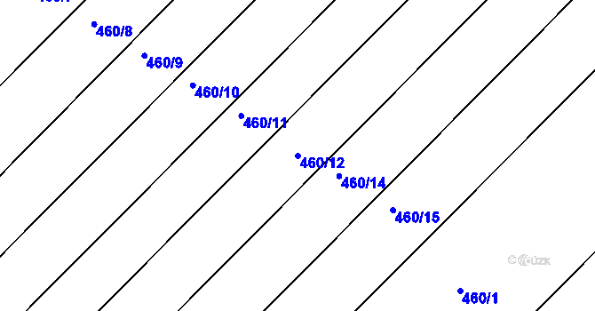 Parcela st. 460/12 v KÚ Palonín, Katastrální mapa