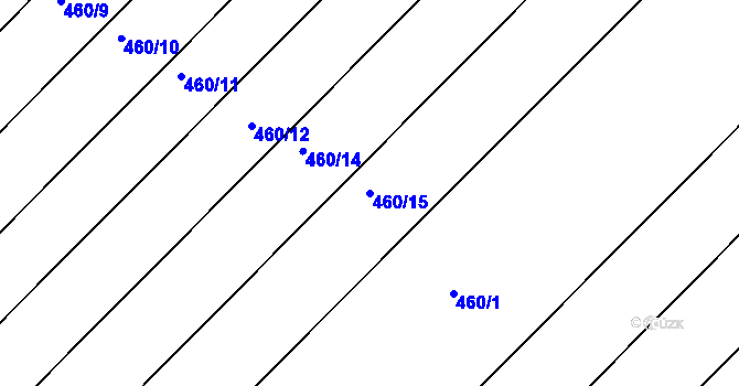 Parcela st. 460/15 v KÚ Palonín, Katastrální mapa