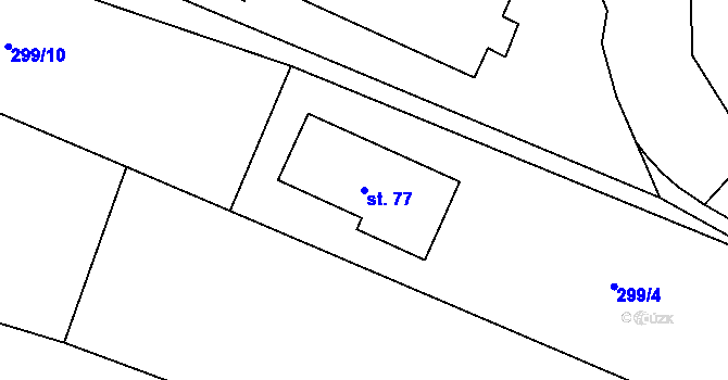 Parcela st. 77 v KÚ Pálovice, Katastrální mapa