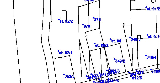 Parcela st. 86/3 v KÚ Pamětice na Moravě, Katastrální mapa