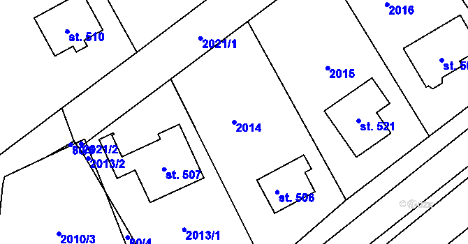 Parcela st. 2014 v KÚ Panenská Rozsíčka, Katastrální mapa