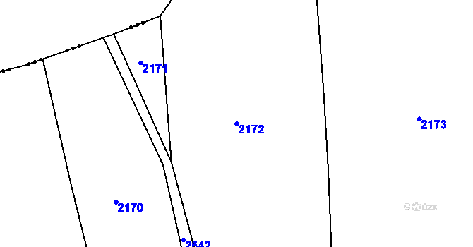 Parcela st. 2172 v KÚ Panenská Rozsíčka, Katastrální mapa