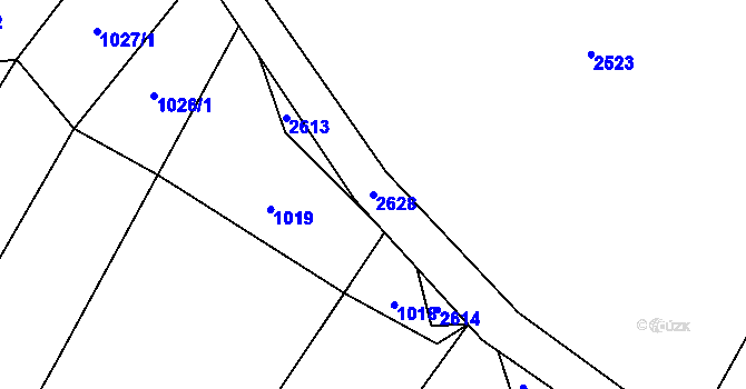 Parcela st. 2628 v KÚ Panenská Rozsíčka, Katastrální mapa
