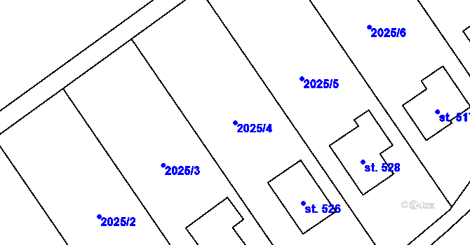 Parcela st. 2025/4 v KÚ Panenská Rozsíčka, Katastrální mapa