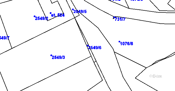 Parcela st. 2549/6 v KÚ Panenská Rozsíčka, Katastrální mapa