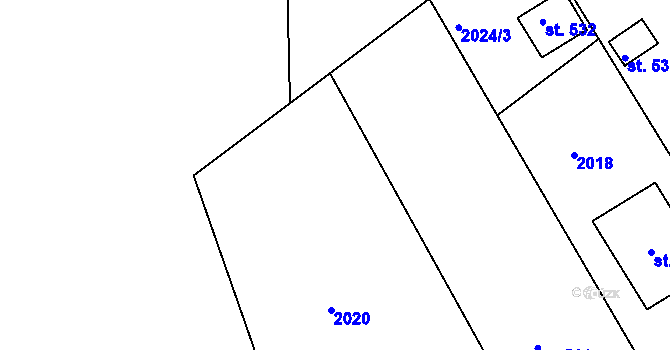 Parcela st. 2024/5 v KÚ Panenská Rozsíčka, Katastrální mapa
