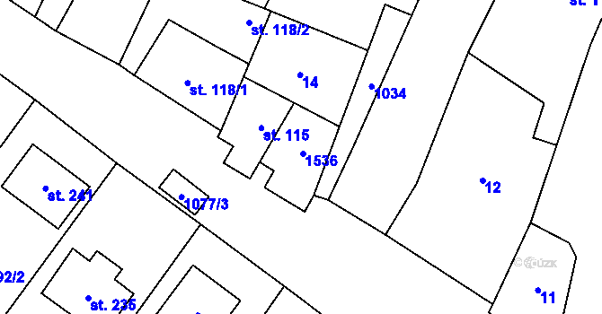 Parcela st. 114 v KÚ Panenský Týnec, Katastrální mapa