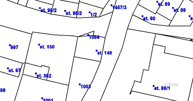 Parcela st. 149 v KÚ Panenský Týnec, Katastrální mapa