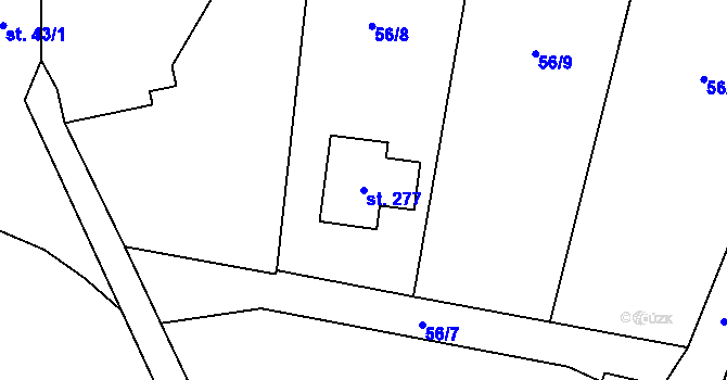 Parcela st. 277 v KÚ Panenský Týnec, Katastrální mapa