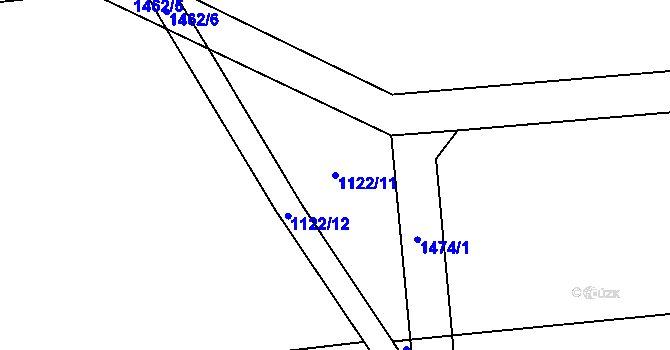 Parcela st. 1122/11 v KÚ Panenský Týnec, Katastrální mapa