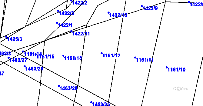 Parcela st. 1161/12 v KÚ Panenský Týnec, Katastrální mapa